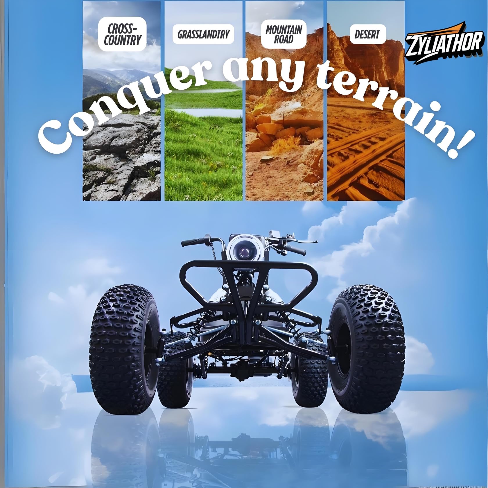 Zyliathor Electric Go Kart Adults/Kids Off-Road 48V 1500W Motor 12-31MPH, 8'' Alum Wheels, 10.4Ah(12+Mi) 440lbs, 3-Speed LED & Charger (Black)