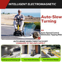 MediHoist Ultra Lightweight Foldable Electric Mobility Scooter for Adults & Seniors 24 Miles Range, 37.5 lbs Aluminum Frame, Airline Approved, Portable Scooter YL-985S