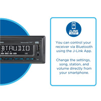 JENSEN MPR210 7 Character LCD Single DIN Car Stereo Radio | Push to Talk Assistant | Bluetooth Hands Free Calling & Music Streaming | AM/FM Radio | USB Playback & Charging | Not a CD