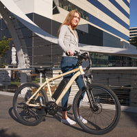 Jasion EB5 Electric Bike for Adults with Peak 750W Brushless Motor, 40Miles 20MPH Commuting Electric Mountain Bike with 360Wh Removable Battery, 7-Speed, 26" Tires and Front Fork Suspension