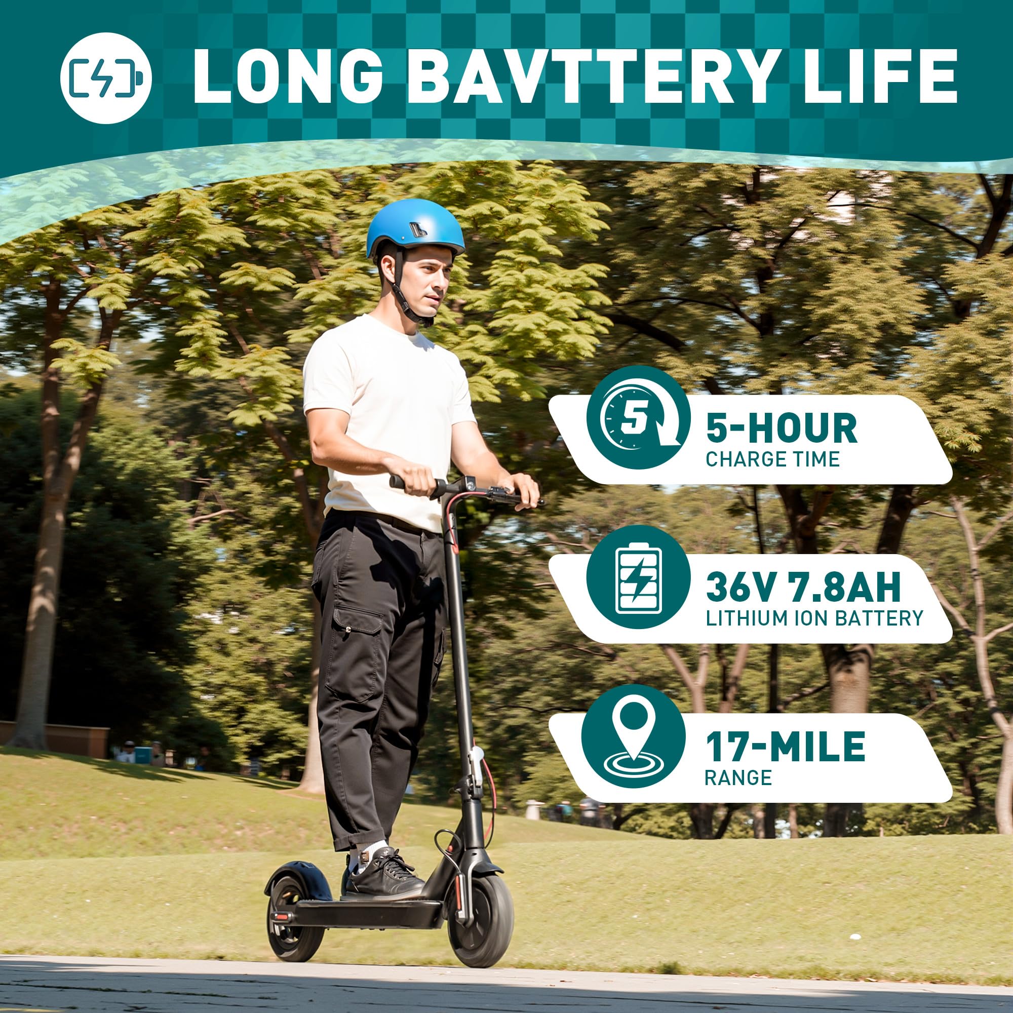 CYBERGOING Electric Scooter with 430W Peak Motor for Adults, 10" Shock Absorbing Tires, Up to 17-Mile Range & 19 MPH Speed Portable Folding Commuting E Scooter with Dual Breaking System - Volt-Edge Technologies®
