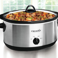 Crock-Pot 7 Quart Oval Manual Slow Cooker, Stainless Steel (SCV700-S-BR), Versatile Cookware for Large Families or Entertaining