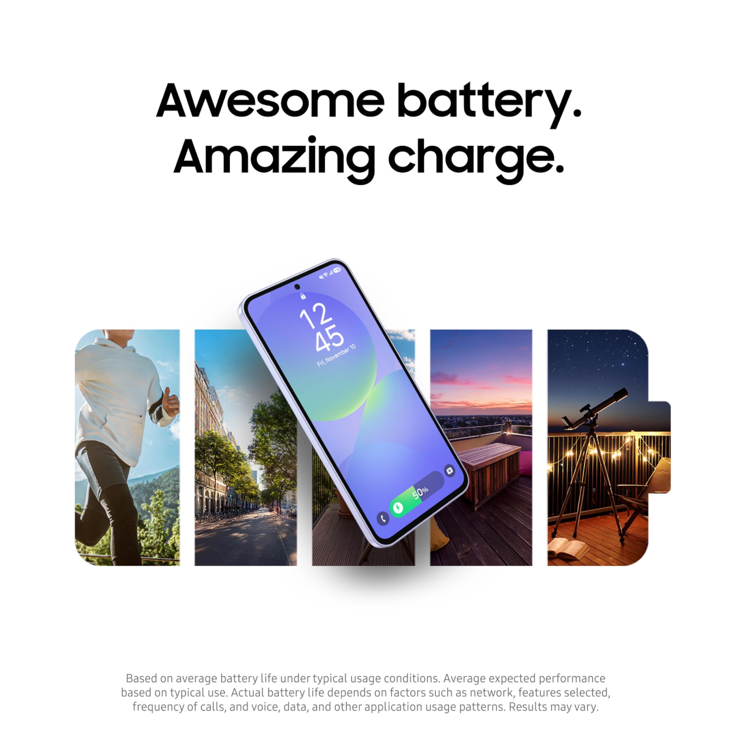 Samsung Galaxy A36 5G A Series, 128GB Unlocked Android Smartphone, AMOLED Display, Rugged Design, 5G Connectivity, Affordable Performance, US Version, 2025, US 1 Yr Warranty, Awesome Lavender