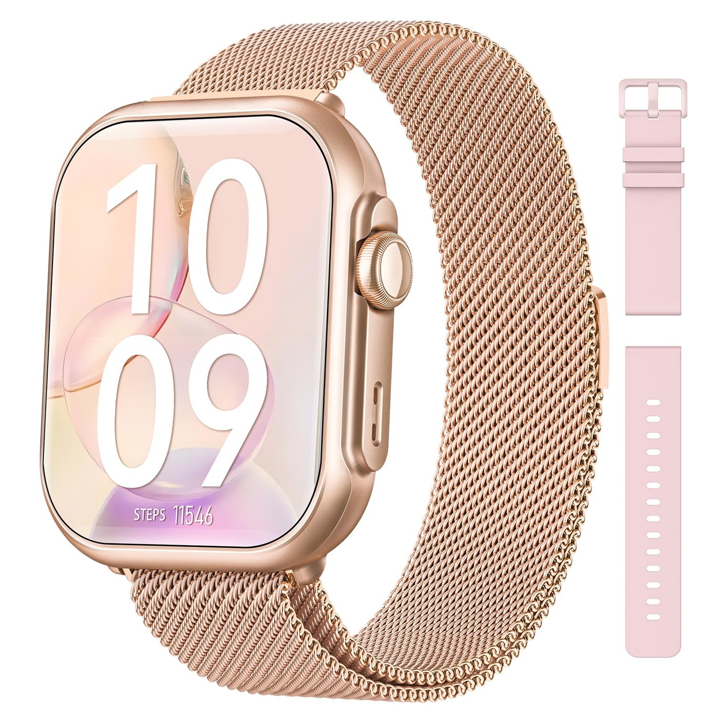 Smart Watch for Women Men Fitness: Smart Watch for iPhone&Android Bluetooth Call with SpO2 Sleep Heart Rate Monitor,IP68,Fitness Tracker with 120+Sport,Reloj Inteligente 30 Day+Battery Life, 2 Bands