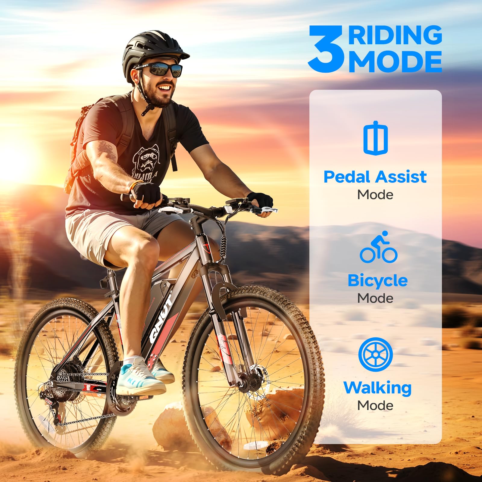 Totem Electric Bike for Adults, 750W Peak 26" Ebike for Men Women Teens with 375WH, 21 Speed, 20Mph, Up to 40Miles Front Suspension, Commuting E-Bike Mountain Bicycle - Volt-Edge Technologies®