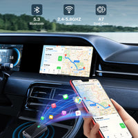 Jemluse Wireless CarPlay Adapter for Apple iPhone - Multi-User Seamless Connection for Convert Wired to Wireless Car Play Adapter - No Latency from iOS 10+ to Screen w/USB C (Gray)