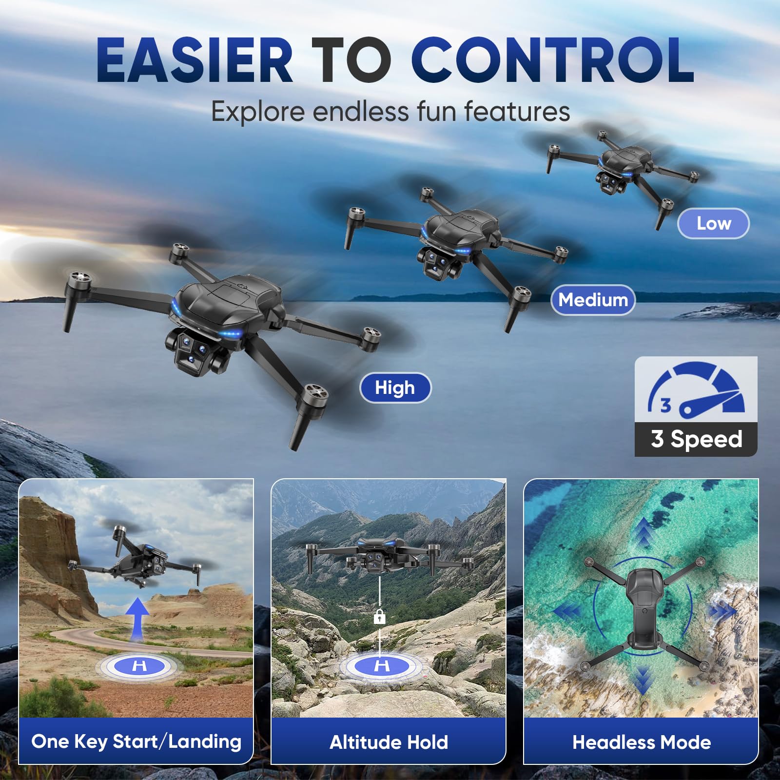 Naseto GPS Drone with 4k camera for adults,4.5’’ LCD Screen Controller, Brushless Motor, 60-Min Flight Time with 2 Batteries, SD Card Included, 5G FPV Quadcopter with Auto Return, Gift for Beginners