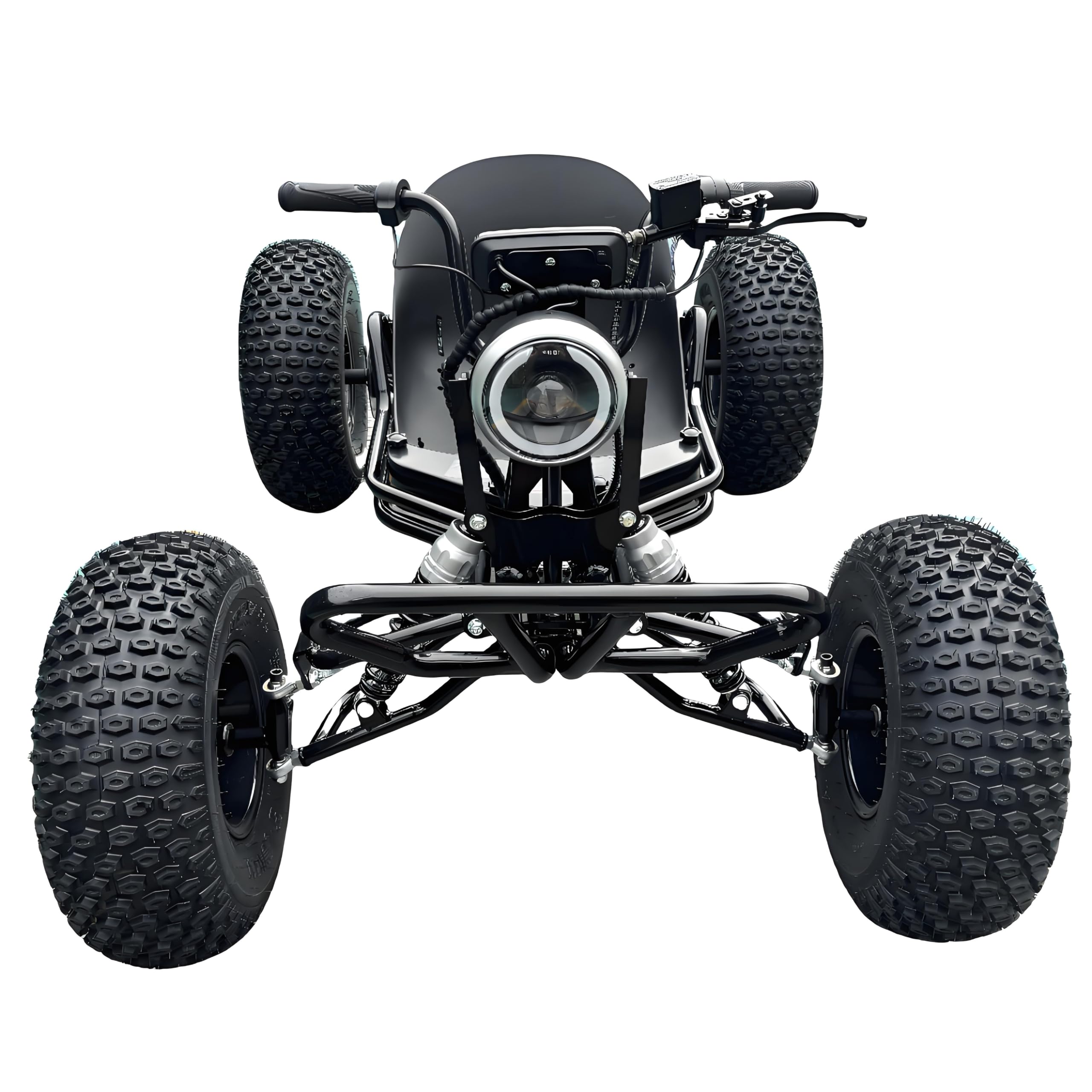 Zyliathor Electric Go Kart Adults/Kids Off-Road 48V 1500W Motor 12-31MPH, 8'' Alum Wheels, 10.4Ah(12+Mi) 440lbs, 3-Speed LED & Charger (Black)