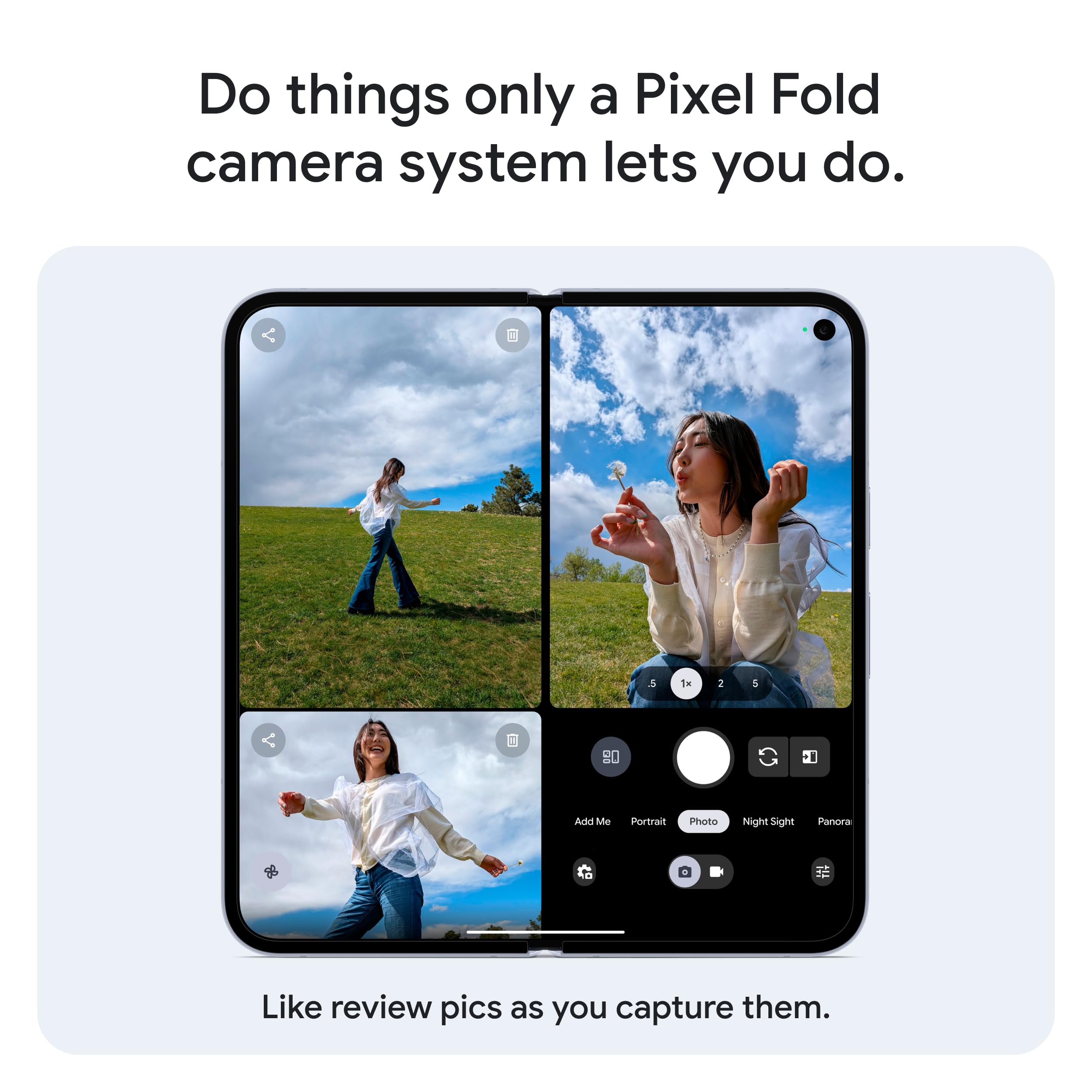 Google Pixel 10 Pro Fold - Unlocked Android Smartphone - Gemini AI Assistant - Advanced Triple Rear Camera System - 24+ Hour Battery - Foldable Display - Moonstone - 256 GB (2025 Model)