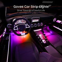 Govee Car Lights, Smart RGBIC Interior Car Lights with APP, Remote Control, LED Lights for Decor, DIY Mode and Multiple Scene Options, 2 Lines Design 72 LED Lights