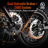 RiderX Electric Dirt Bike for Adults Teens, 3000W Brushless 220Nm Motor - 45° Slope, 38 MPH, 48V/23.5Ah Removable Battery, Dual Hydraulic Brakes & Full Suspension Electric Motorcycle for 13+, Orange