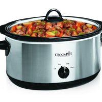 Crock-Pot 7 Quart Oval Manual Slow Cooker, Stainless Steel (SCV700-S-BR), Versatile Cookware for Large Families or Entertaining
