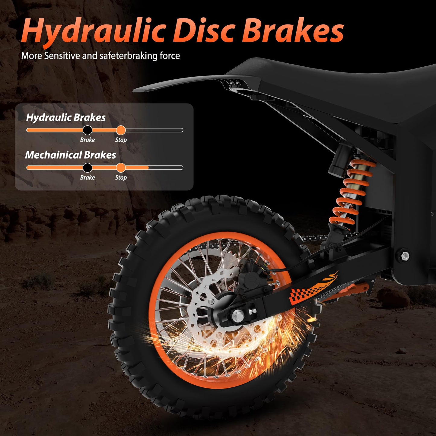 Tuttio Soleil01 Electric-Dirt-Bike for Teens Adults, 14"/12" Fat Tire 2000W Electric-Motorcycle with 48V 21AH Battery Ebike 37MPH Hydraulic Brakes Mountain Off-Road EBike Fit Age 13+