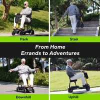 MediHoist Ultra Lightweight Foldable Electric Mobility Scooter for Adults & Seniors 24 Miles Range, 37.5 lbs Aluminum Frame, Airline Approved, Portable Scooter YL-985S