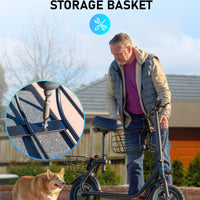 URBANMAX Electric Scooter with Seat, 550W Motor, 18.6MPH Top Speed, 20 Miles Range, Adults Electric Scooter with Large Storage Basket for Pets Dogs and Items，C1S-V1