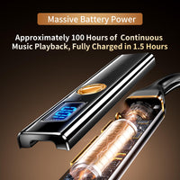 Kshttky Neckband Wireless Earbuds Around The Neck,Bluetooth V5.4 Headphones, 4-Driver Stereo Sound, 100 Hours Playtime, in-Ear with Mic for Sports, Fitness, Outdoor & Work (Black)