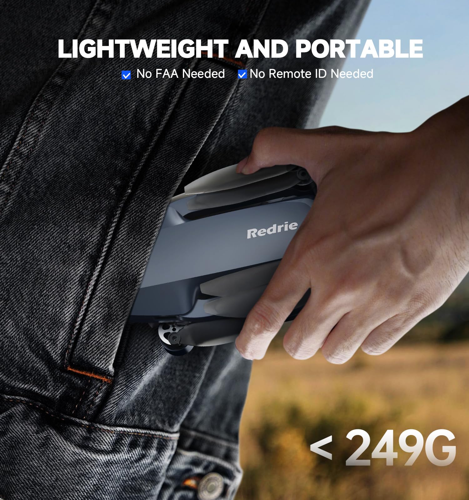 GPS Drone with Camera 4K for Adults, Under 249g, 45 Mins Flight, Beginner Foldable Drones with Brushless Motor, Auto Follow, Tap Fly, Circle Fly, One Key Start