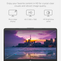 HP 14 Laptop, Intel Celeron N4020, 4 GB RAM, 64 GB Storage, 14-inch Micro-edge HD Display, Windows 11 Home, Thin & Portable, 4K Graphics, One Year of Microsoft 365 (14-dq0040nr, Snowflake White)