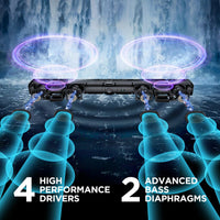 Assistrust Sound Bar for Smart TV, 60W Soundbar with Bluetooth/ARC/Opt/AUX Connect, Auto Volume Boost, 3 Equalizer Modes, 2 in 1 Detachable Soundbar for TV/PC/Gaming/Projectors - Volt-Edge Technologies®