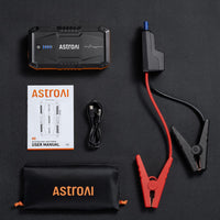 AstroAI S8 Car Battery Jump Starter, Car Jumper Starter Battery Pack for Up to 6.0L Gas & 3.0L Diesel Engines, 12V Portable Jump Box with 3 Modes Flashlight and Jumper Cable (Orange)