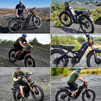 eAhora Romeo Pro 3 Peak 5600W Electric Bike for Adults 50Mph, 60V 80Ah Battery 250 Miles,Long Range Dual Motors Ebike,26"*4.0 Fat Tire Full Suspension,UL 2849 (Romeo Pro Iii+Rear Rack+Basket, Green)