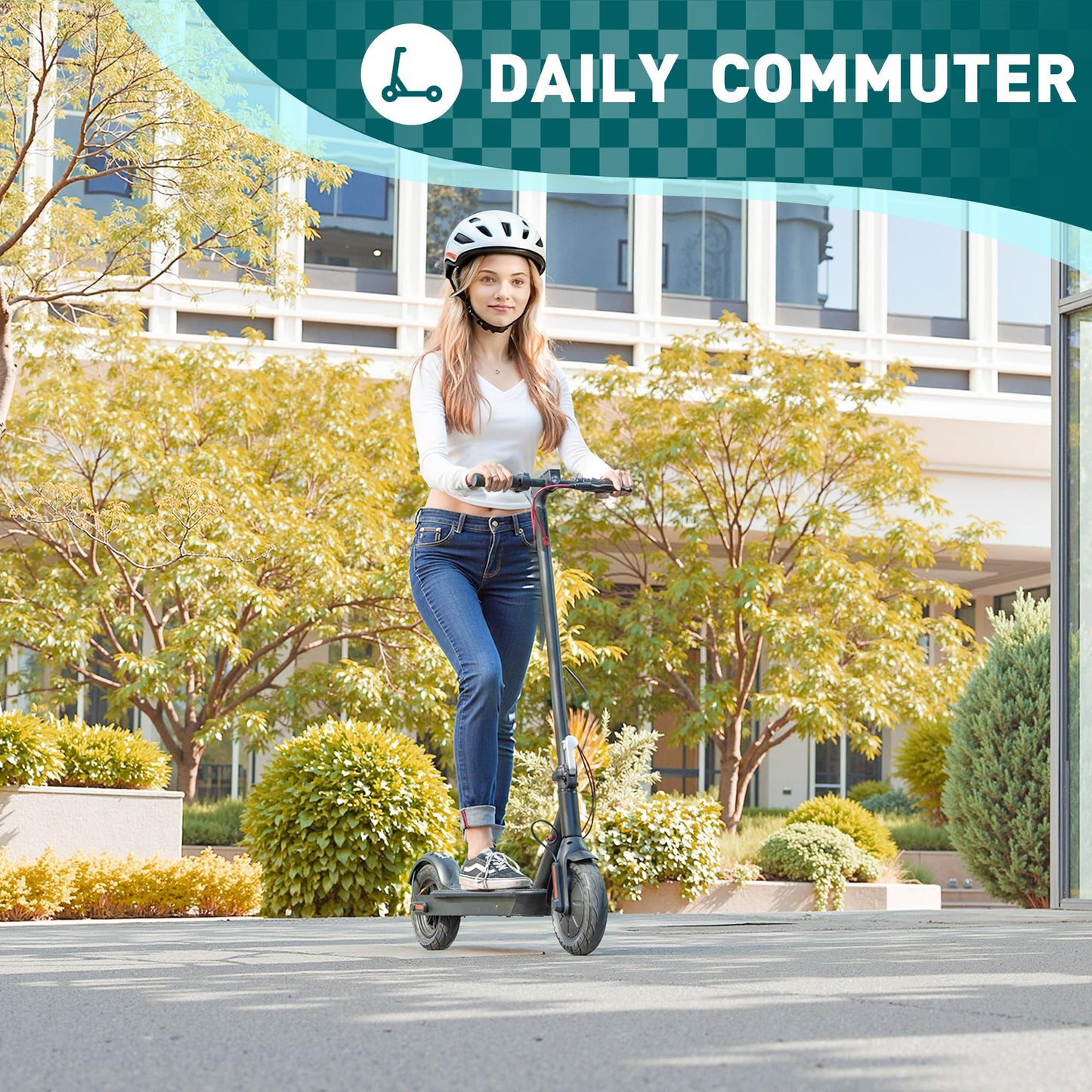 CYBERGOING Electric Scooter with 430W Peak Motor for Adults, 10" Shock Absorbing Tires, Up to 17-Mile Range & 19 MPH Speed Portable Folding Commuting E Scooter with Dual Breaking System - Volt-Edge Technologies®