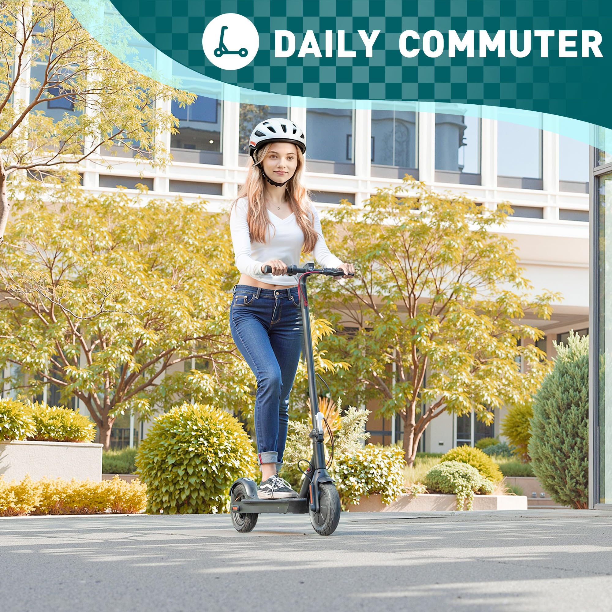CYBERGOING Electric Scooter with 430W Peak Motor for Adults, 10" Shock Absorbing Tires, Up to 17-Mile Range & 19 MPH Speed Portable Folding Commuting E Scooter with Dual Breaking System - Volt-Edge Technologies®