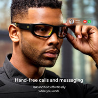 Lucyd Armor Smart Safety Glasses for Men & Women, TR90 Frame, Bluetooth Smart Safety Glasses with Light Adaptive Lenses, Open Ear Speakers & Microphone - ANSI Z87.1 (Standard)