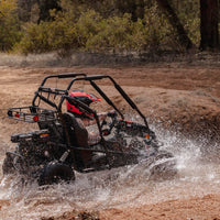 Coleman Powersports GK200 196cc Gas Powered Dual Seat Go-Kart, Reverse Gear, Adjustable Suspension, 275 lbs Maximum Load, Off Road Adventure Vehicle