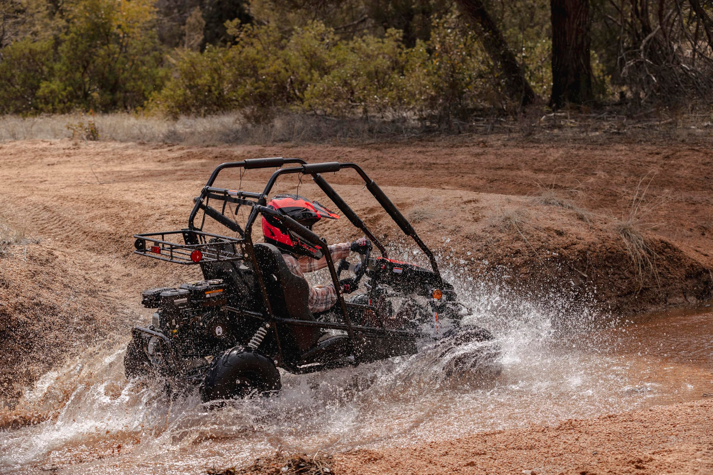 Coleman Powersports GK200 196cc Gas Powered Dual Seat Go-Kart, Reverse Gear, Adjustable Suspension, 275 lbs Maximum Load, Off Road Adventure Vehicle