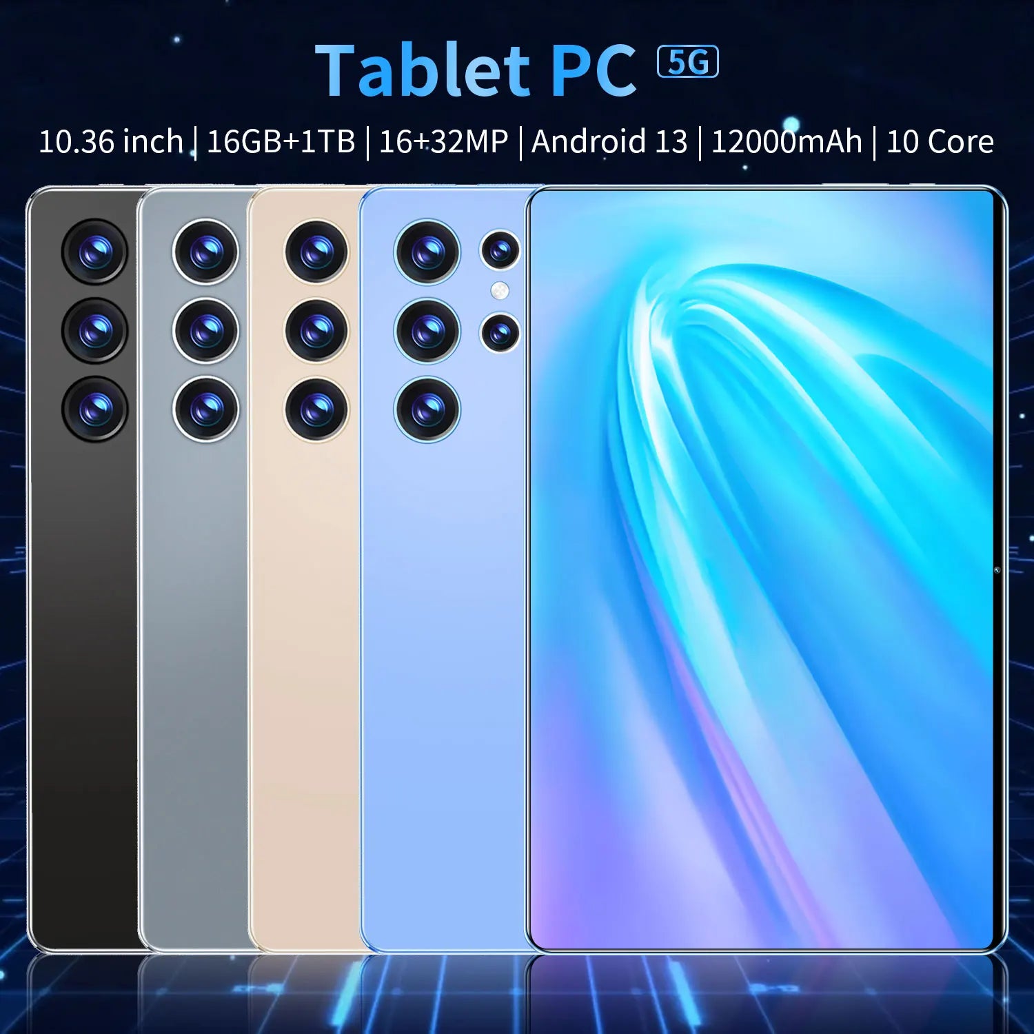 2025 Global Version 10.36 Inch Android 13.0 Tablet Android 16GB Ram 1TB Rom 16MP 32MP 12000mAh Network Bluetooth 5G WIFI Tablets