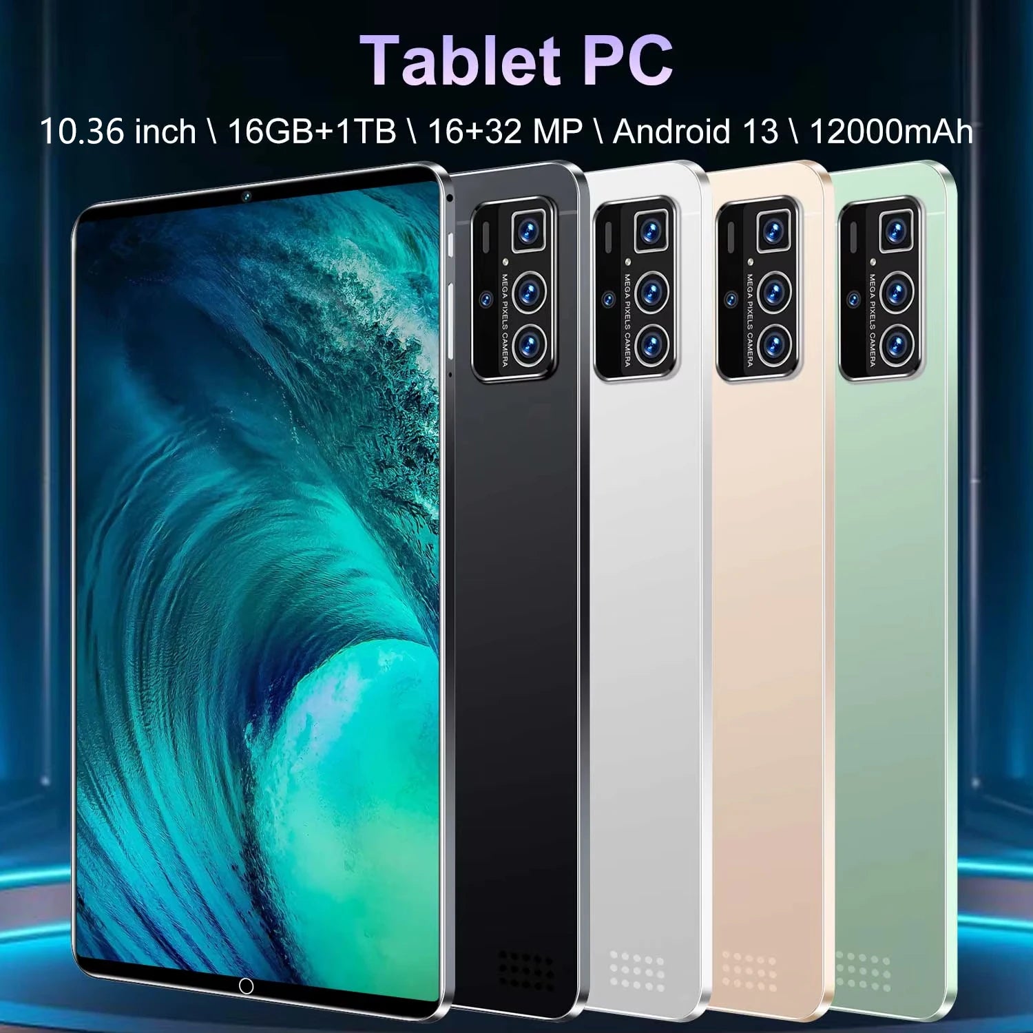 2025 New 5G Tablet Android 13.0 10.36Inch 16GB RAM 1TB ROM Tablets 16MP 32MP 12000mAh 10Core WiFi Bluetooth Network Tablet GPS
