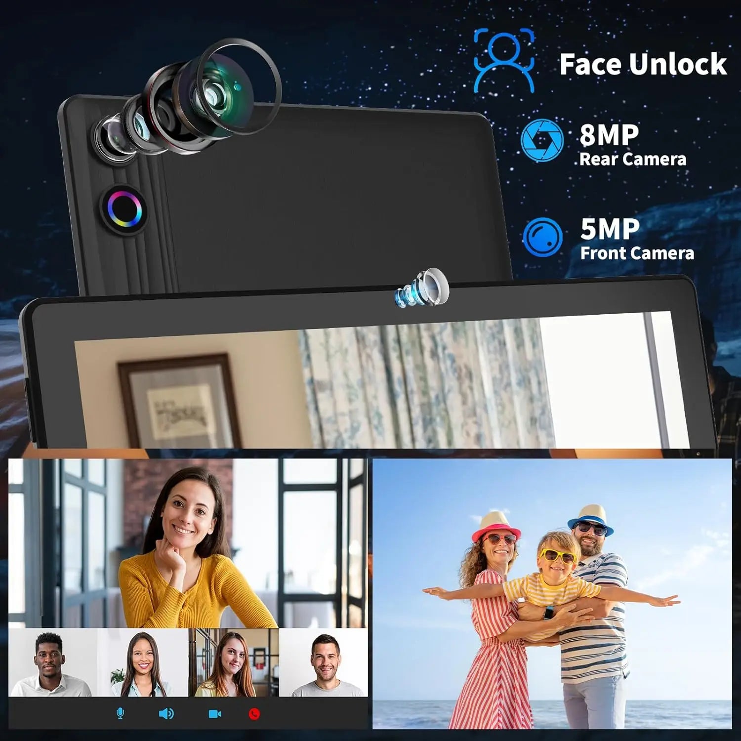 A10L 10 Inch Android Tablet 12GB RAM 64GB ROM IPS HD Touch Screen with Keyboard Case Mouse Stylus 8 in 1 Tablet Kit