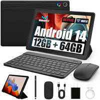A10L 10 Inch Android Tablet 12GB RAM 64GB ROM IPS HD Touch Screen with Keyboard Case Mouse Stylus 8 in 1 Tablet Kit