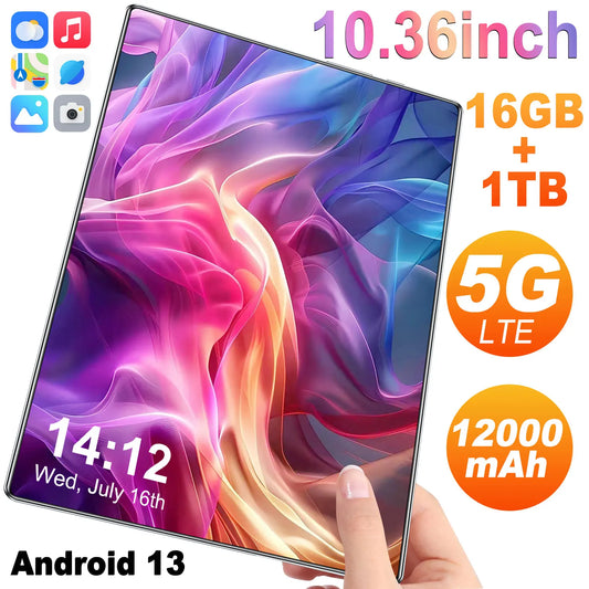 2025 Global Version 10.36 Inch Android 13.0 Tablet Android 16GB Ram 1TB Rom 16MP 32MP 12000mAh Network Bluetooth 5G WIFI Tablets