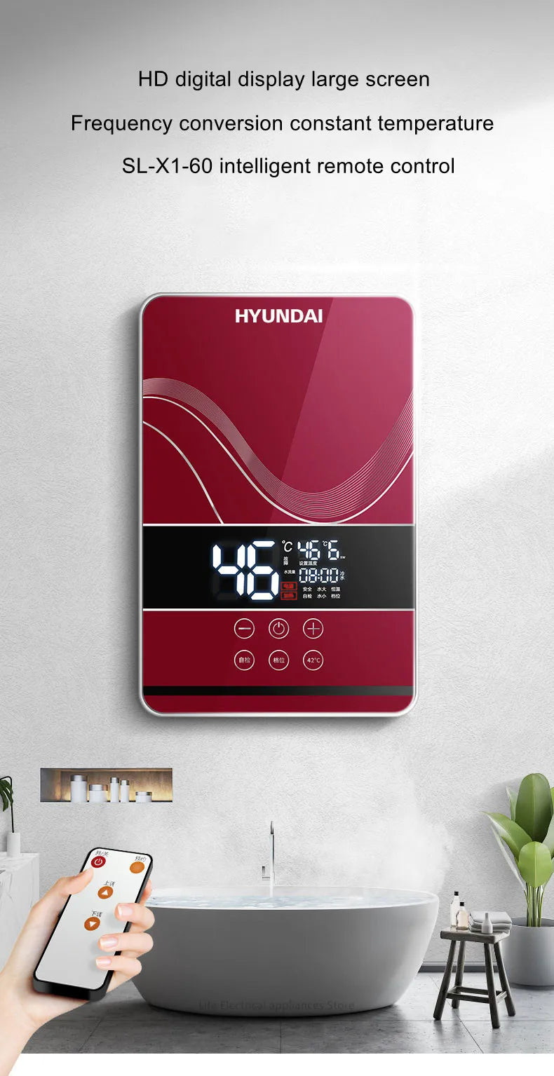 Electric Water Heater Electric Shower Quick Heating DC Machine Household Kitchen Bathroom Unlimited Hot Water Remote Control