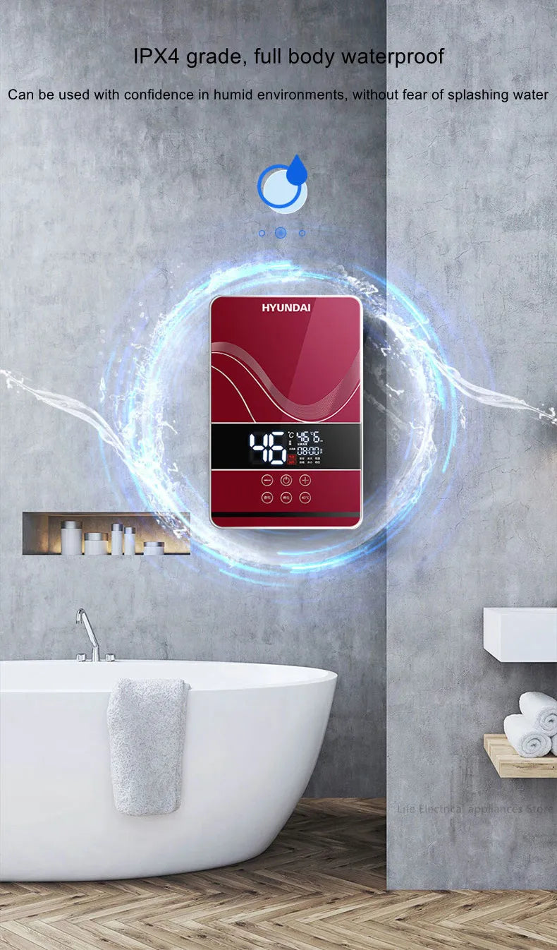 Electric Water Heater Electric Shower Quick Heating DC Machine Household Kitchen Bathroom Unlimited Hot Water Remote Control