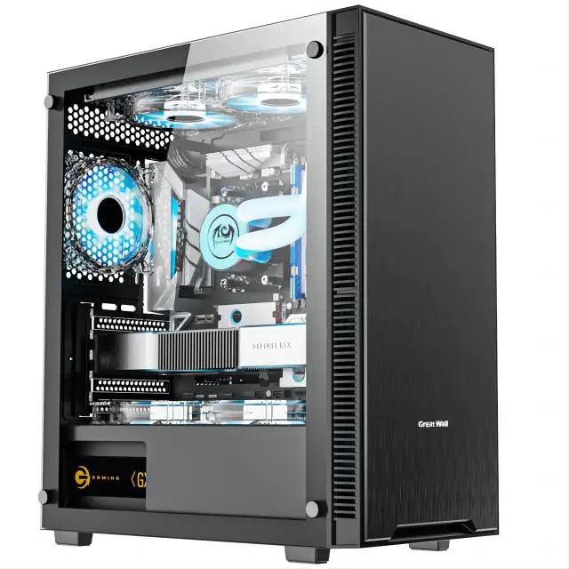 Aotesier Hot selling gamer desktop computer build in Win10 16GB Ram SSD 1TB hdd GTX 1050Ti Core E5-2650 processor new gaming pc
