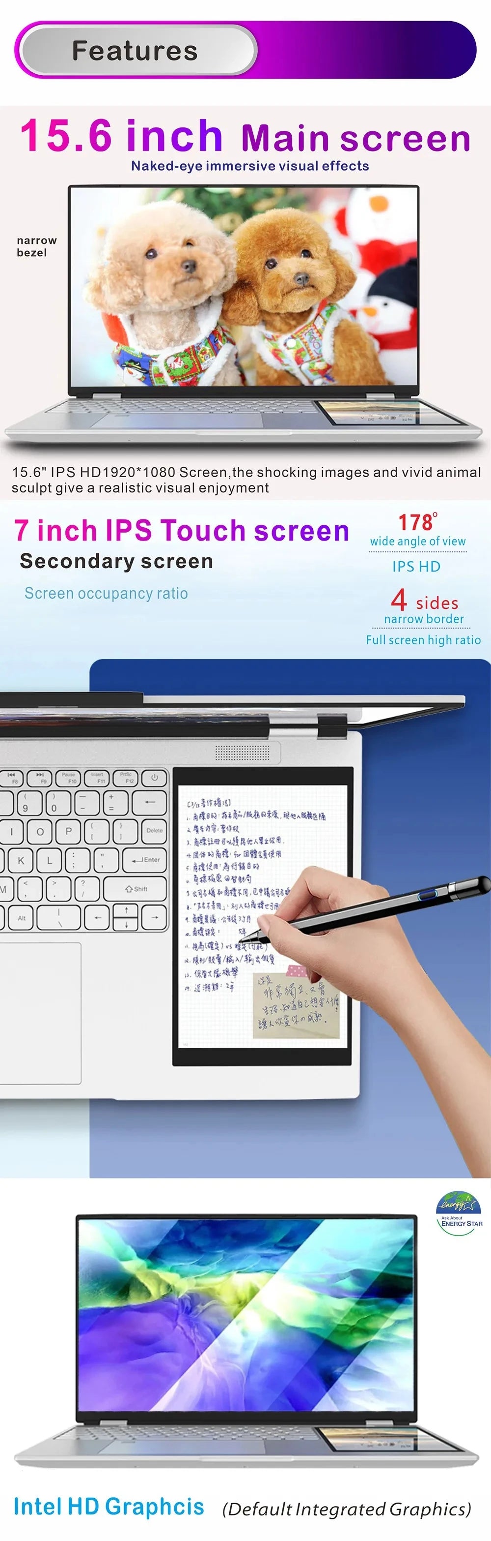 Wholesale 15.6 Inch Laptop Intel Celeron N100 Student Laptops Computer Cheap Touch Screen Notebook Computer for Business Office