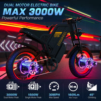 COSWHEEL GT20 PRO Dual Battery Fatbike Eu Us Warehouse Fast E-bike Ready Stock Dual Motor Electric Bike 3000w 50km/h Retro Ebike