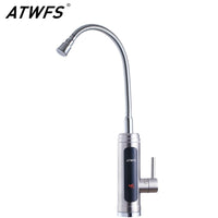 ATWFS Instant Water Heater Faucet Tankless Heaters Kitchen Hot Water Tap Bathroom Heating Electric 220v Stainless Steel Shell