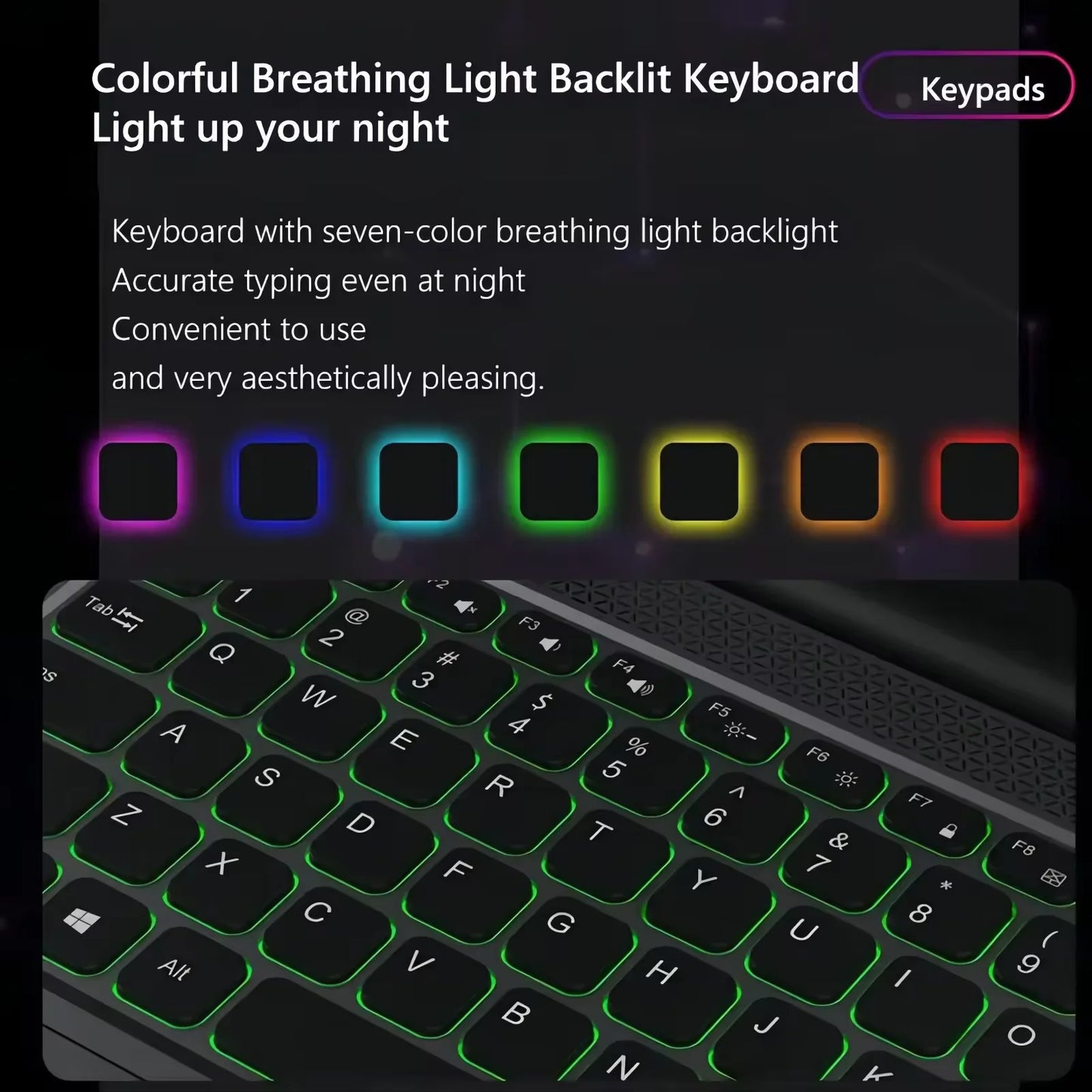 15.6 + 7 Inch Dual Screen Laptop 7 Inch Touch Screen Computer With RGB Backlit Keyboard