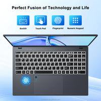 15.6" Laptop Computer 16GB RAM 512GB SSD Intel Celeron N5095 FHD IPS Display Fingerprint Wi-Fi 5 Windows 11 Laptop Business