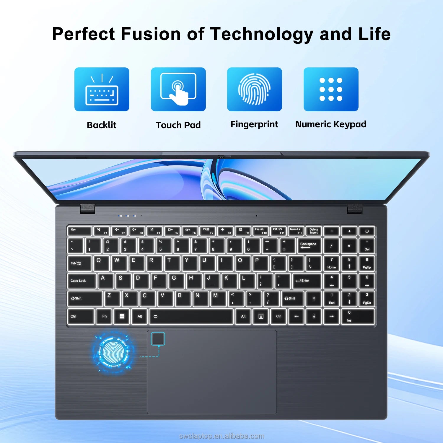 15.6" Laptop Computer 16GB RAM 512GB SSD Intel Celeron N5095 FHD IPS Display Fingerprint Wi-Fi 5 Windows 11 Laptop Business