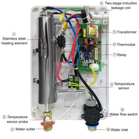 Electric Water Heater Electric Shower Quick Heating DC Machine Household Kitchen Bathroom Unlimited Hot Water Remote Control