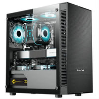 AOTESIER Gaming PC core i7 CPU With 16G RAM 256G SSD HD4600 ATX/ITX/M-ATX full view side panel Temper Glass Front pc gamer