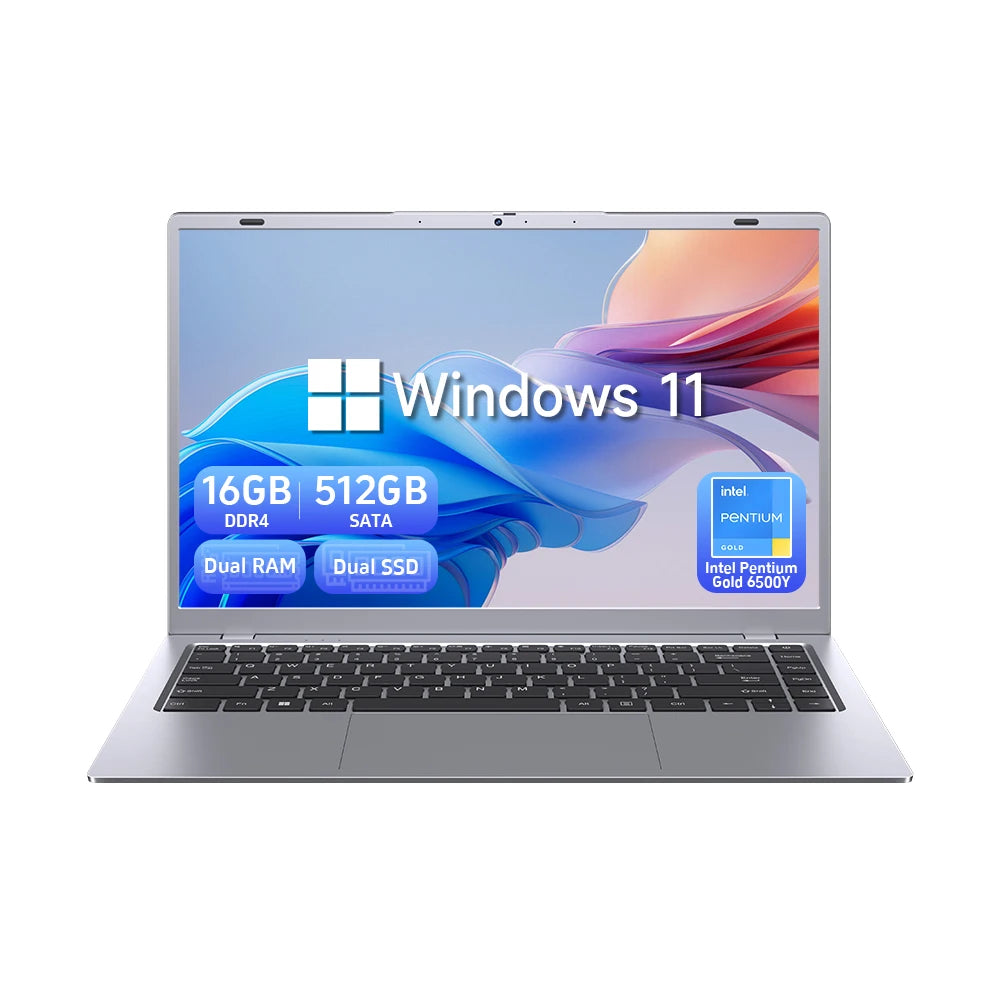 US Warehouse Wholesale 15.6" Laptop Computer 16GB+512GB Intel Pentium Gold 6500Y Portable Laptops Brand New