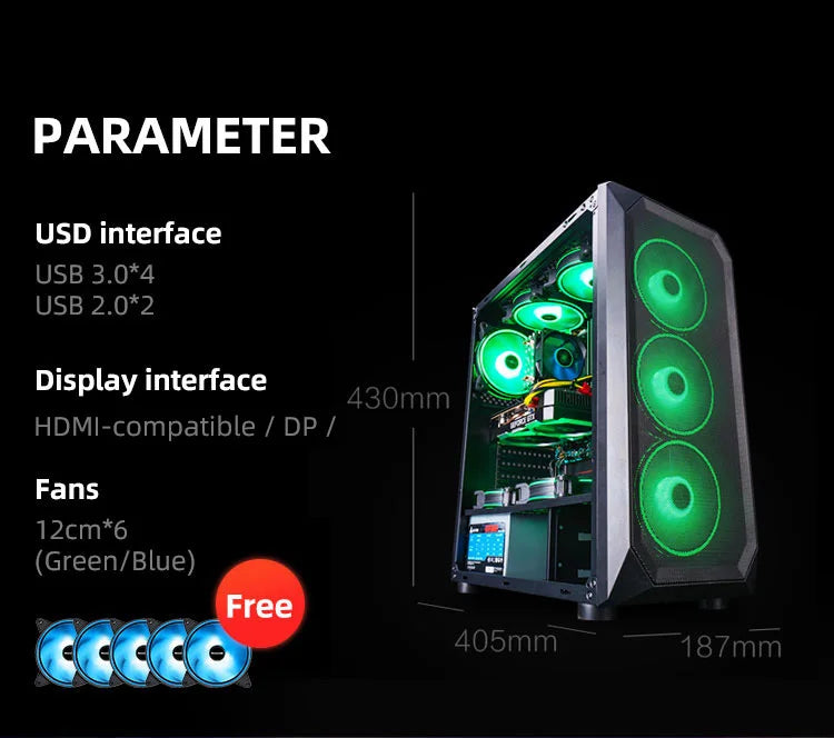 Aotesier Hot selling gamer desktop computer build in Win10 16GB Ram SSD 1TB hdd GTX 1050Ti Core E5-2650 processor new gaming pc