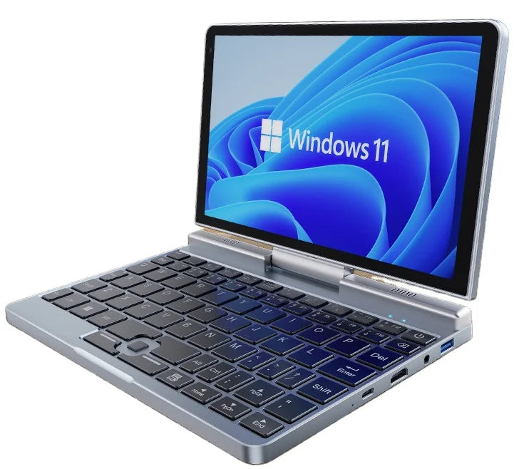 8 Inch Touch Screen Mini Notebook N100  DDR5 12GB RAM Metal Silver Laptop