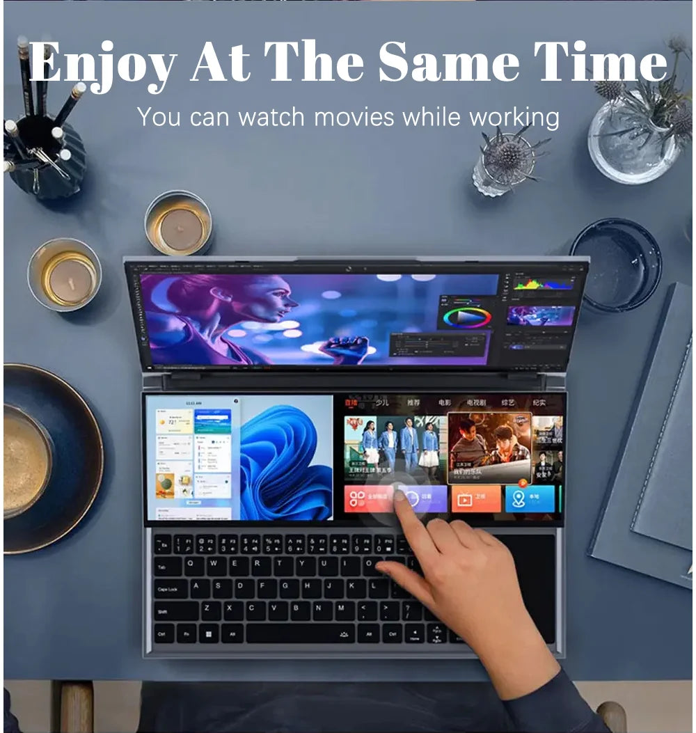 Brand New Intel Xeon W-10855M Laptops PC Notebook Dual Screen 16.1"+14" 64GB+4TB SSD Gaming Laptops Business Laptop Computer